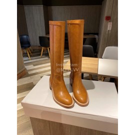 Celine Winter Calf Leather Knee Boots For Women Brown