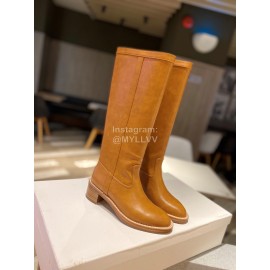 Celine Winter Calf Leather Knee Boots For Women Brown