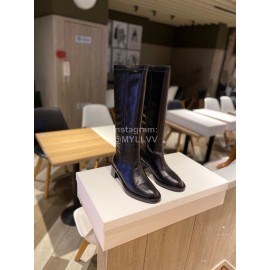 Celine Winter Calf Leather Knee Boots For Women Black