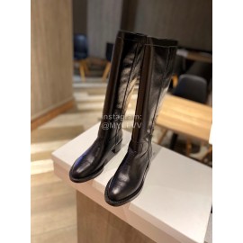 Celine Winter Calf Leather Knee Boots For Women Black