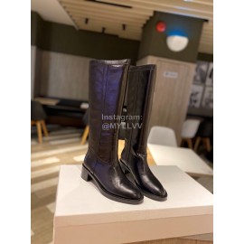 Celine Winter Calf Leather Knee Boots For Women Black