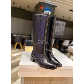 Celine Winter Calf Leather Knee Boots For Women Black