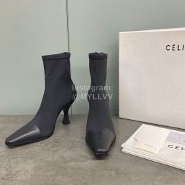Celine Winter Autumn Fashion Elastic High Heel Boots For Women Black