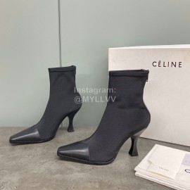 Celine Winter Autumn Fashion Elastic High Heel Boots For Women Black
