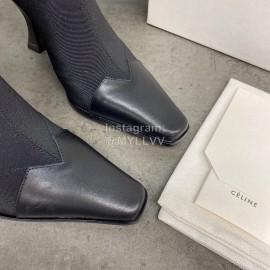 Celine Winter Autumn Fashion Elastic High Heel Boots For Women Black