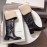 Celine Winter Lamb Wool Black Lapel Over Knee Boots For Women 