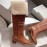 Celine Winter Lamb Wool Brown Lapel Over Knee Boots For Women 