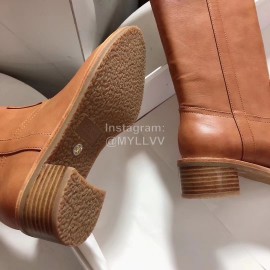 Celine Winter Lamb Wool Brown Lapel Over Knee Boots For Women 