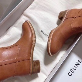 Celine Winter Brown Calf Leather Knee Boots For Women 