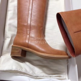 Celine Winter Brown Calf Leather Knee Boots For Women 
