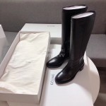 Celine Winter Black Calf Leather Knee Boots For Women 