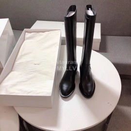 Celine Winter Black Calf Leather Knee Boots For Women 