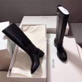 Celine Winter Black Calf Leather Knee Boots For Women 