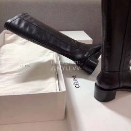 Celine Winter Black Calf Leather Knee Boots For Women 