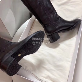 Celine Winter Black Calf Leather Knee Boots For Women 