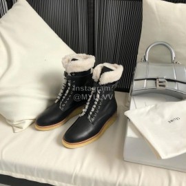 Celine Classic Calf Warm Wool Black Martin Boots For Women 