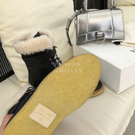 Celine Classic Calf Warm Wool Black Martin Boots For Women 
