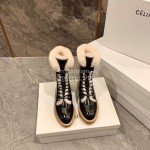 Celine Classic Calf Warm Wool Martin Boots For Women Black