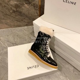 Celine Classic Calf Warm Wool Martin Boots For Women Black