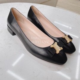 Celine New Sheepskin Flat Heel Shoes For Women Black