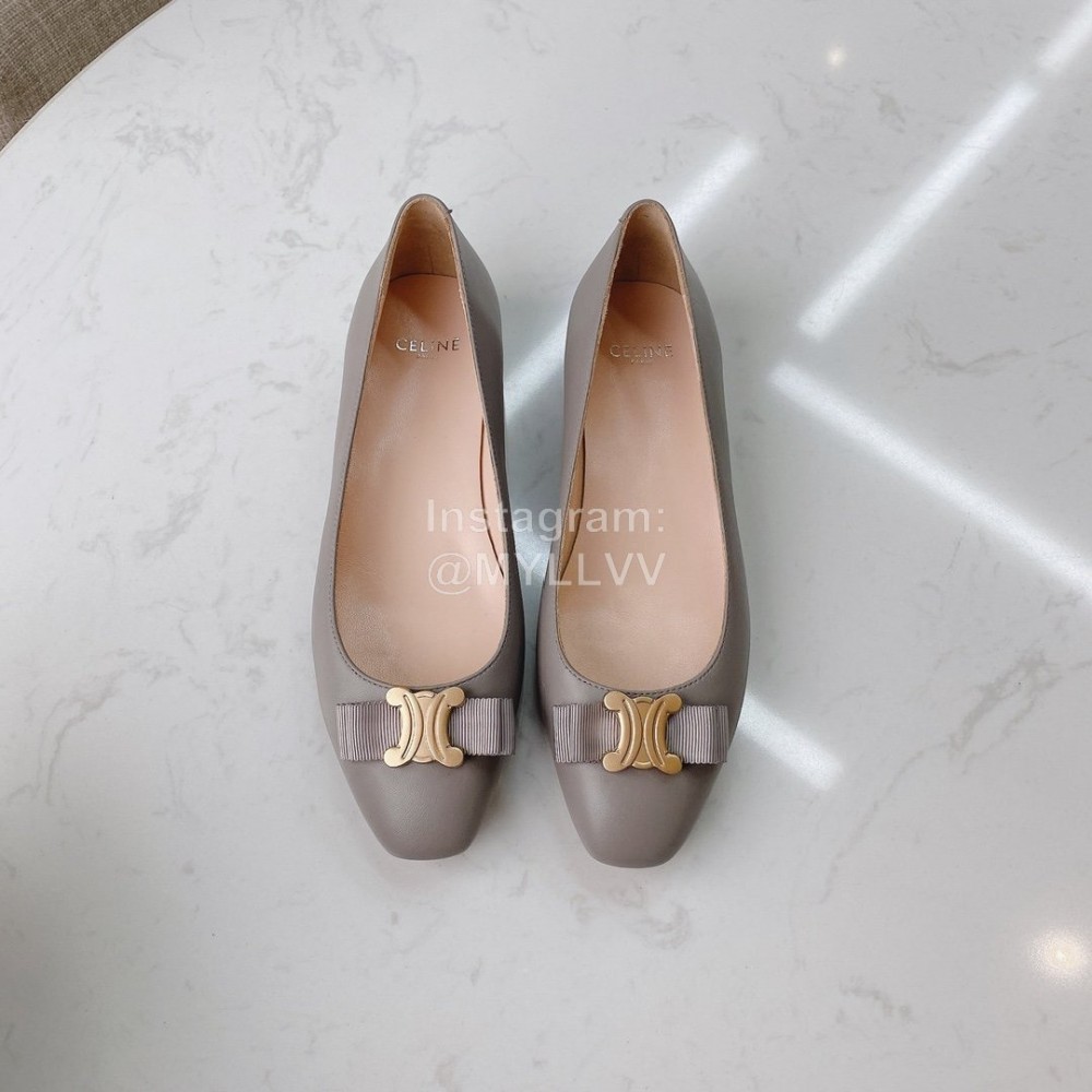 Celine New Sheepskin Flat Heel Shoes For Women Gray