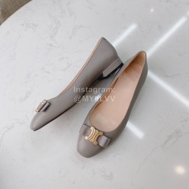 Celine New Sheepskin Flat Heel Shoes For Women Gray