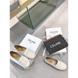 Celine Embroidered Thick Sole Casual Shoes For Women Apricot