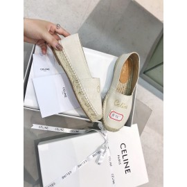Celine Embroidered Thick Sole Casual Shoes For Women Apricot
