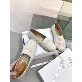 Celine Embroidered Thick Sole Casual Shoes For Women Apricot