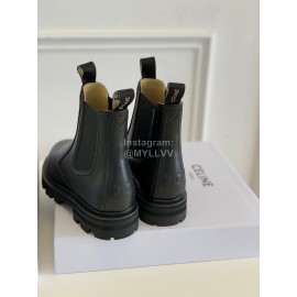 Celine Cowhide Short Boots For Women Black