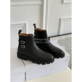 Celine Black Cowhide Short Boots For Women