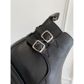 Celine Black Cowhide Short Boots For Women