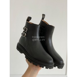 Celine Black Cowhide Short Boots For Women