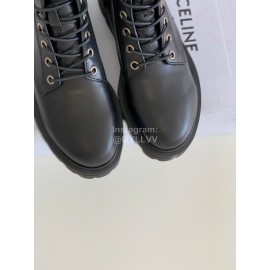 Celine Cowhide Lace Up Short Boots For Women