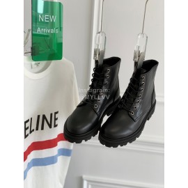 Celine Cowhide Lace Up Short Boots For Women