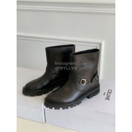 Celine Autumn Winter Cowhide Short Boots For Women