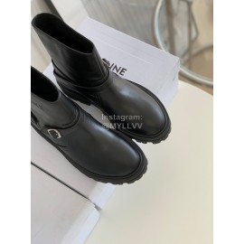 Celine Autumn Winter Cowhide Short Boots For Women