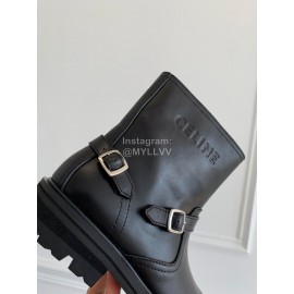 Celine Autumn Winter Cowhide Short Boots For Women