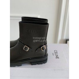 Celine Autumn Winter Cowhide Short Boots For Women