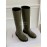 Celine Autumn Winter Cowhide Long Boots For Women Green