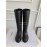 Celine Autumn Winter Cowhide Long Boots For Women Black