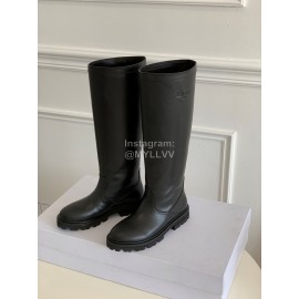 Celine Autumn Winter Cowhide Long Boots For Women Black