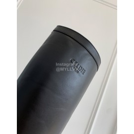 Celine Autumn Winter Cowhide Long Boots For Women Black