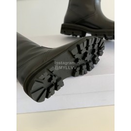 Celine Autumn Winter Cowhide Long Boots For Women Black