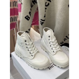 Celine Fashion High Top Canvas Shoes For Women White