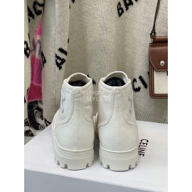 Celine Fashion High Top Canvas Shoes For Women White