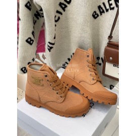 Celine Fashion High Top Canvas Shoes For Women Brown