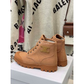 Celine Fashion High Top Canvas Shoes For Women Brown