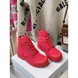 Celine Fashion High Top Canvas Shoes For Women Red
