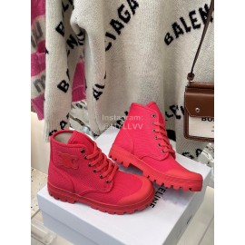 Celine Fashion High Top Canvas Shoes For Women Red